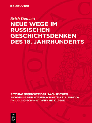 cover image of Neue Wege im russischen Geschichtsdenken des 18. Jahrhunderts